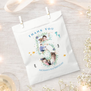 Sachets En Papier Big 5th Photo Collage Anniversaire sous la mer