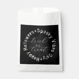 Sachets En Papier Black and White Spider Web Modern Happy Halloween