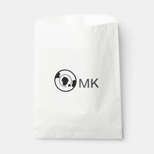 Sachets En Papier Black world globe ajouter nom monogramme détails d (Devant)