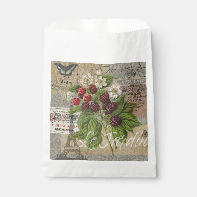 Sachets En Papier Blackberries Floral Garden Flower Papillon Art (Devant)