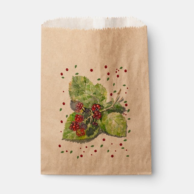 Sachets En Papier  BlackBerry vert et rouge  (Devant)