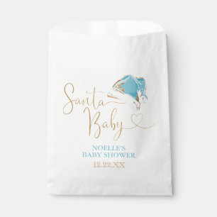 Sachets En Papier Blanc Bleu Or Santa Chapeau Noël Père Noël Baby