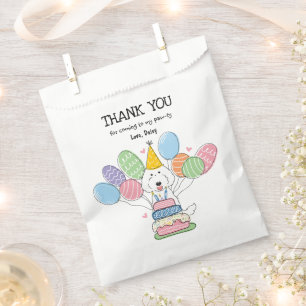 Sachets En Papier Blanc Labradoodle Fête Anniversaire Favoriser le s