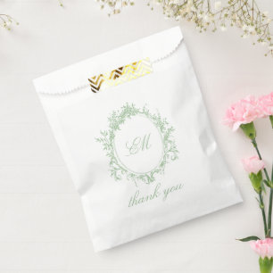 Sachets En Papier Blason de monogramme classique sophistiqué toile v