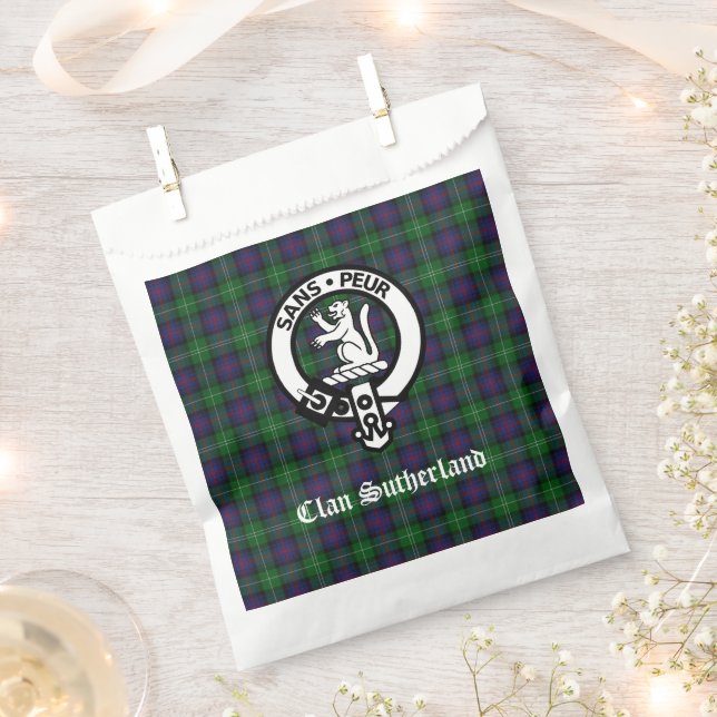 Sachets En Papier Blason et tartan du Clan Sutherland  (Coupé)
