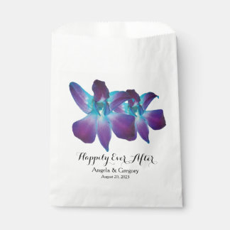 Sachets En Papier Bleu Dendrobium Orchid Heureux Jamais Après Mariag