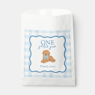 Sachets En Papier Bleu Gingham Une Année Dorée Garçons Premier Anniv