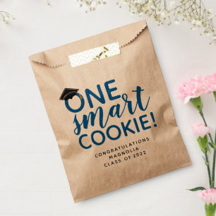 Sachets En Papier Bleu One Smart Cookie Graduation