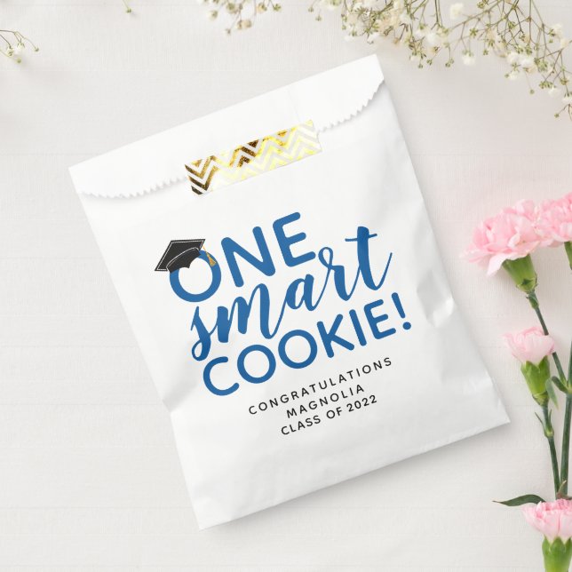 Sachets En Papier Bleu One Smart Cookie Graduation (Scellé)