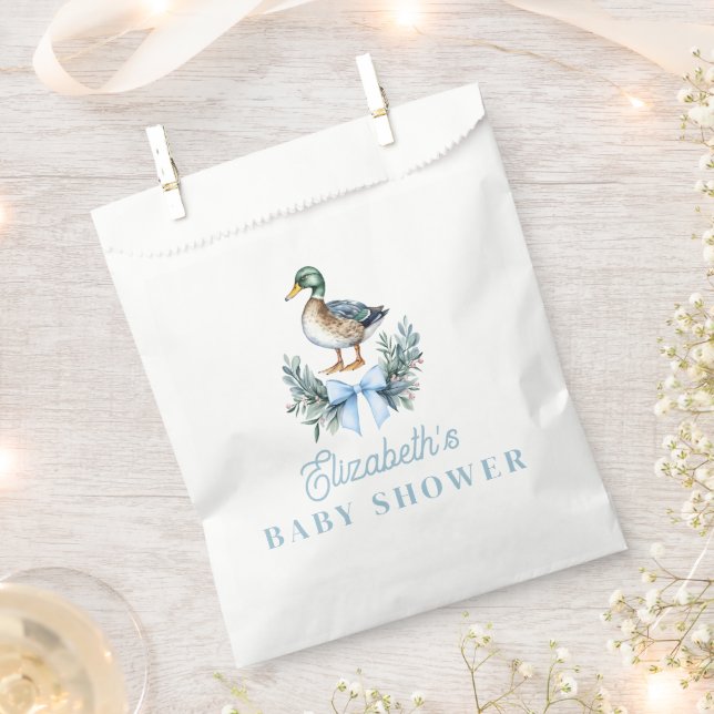 Sachets En Papier Blue Baby Boy Mallard Duck Baby shower (Coupé)