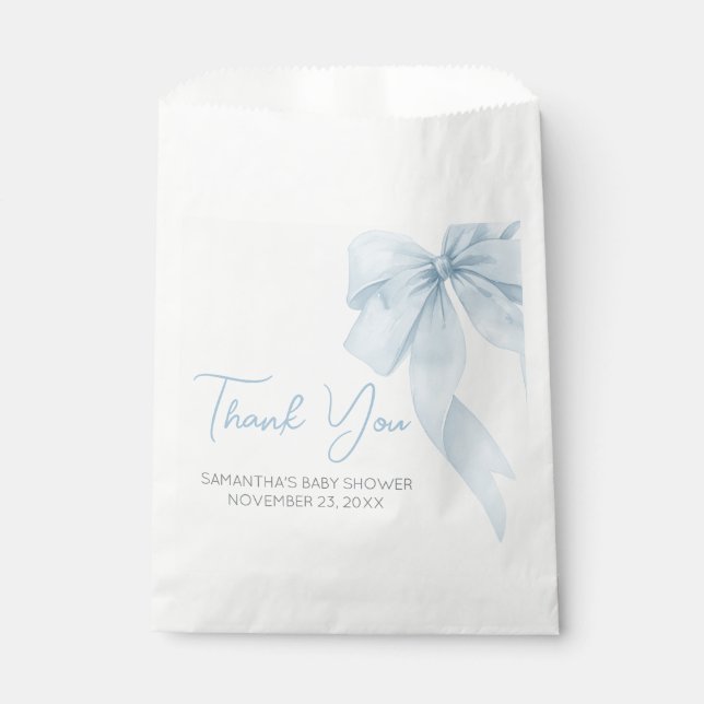 Sachets En Papier Blue Bow C'Est Un Baby shower Garçon (Devant)