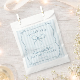 Sachets En Papier Blue Coquette Bow Pastel Fête d'Anniversaire Desse