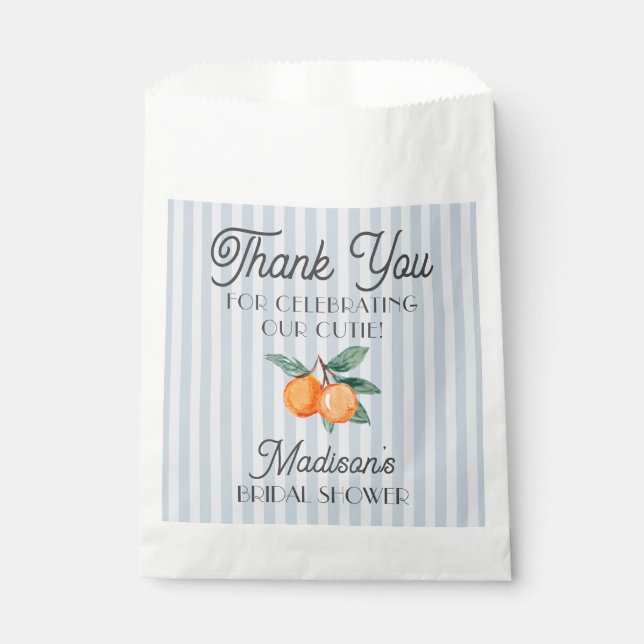 Sachets En Papier Blue Cutie Réception de Mariage Citron (Devant)