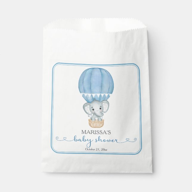 Sachets En Papier Blue Elephant Baby Boy Douche (Devant)
