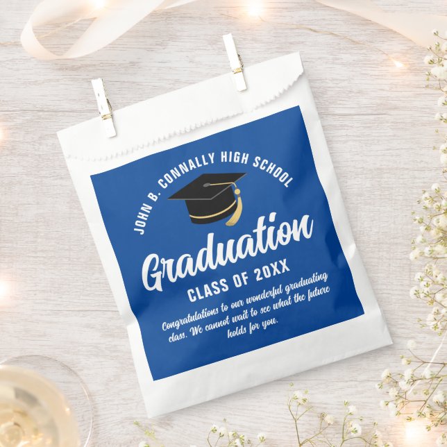 Sachets En Papier Blue Graduate Modern 2025 Custom Graduation Party (Coupé)