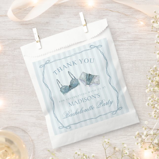 Sachets En Papier Blue Lingerie Shower Bachelorette Party Dessert (Coupé)