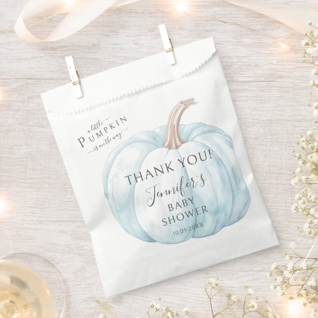 Sachets En Papier Blue Little Citrouille Automne Automne Bébé Garçon (Coupé)