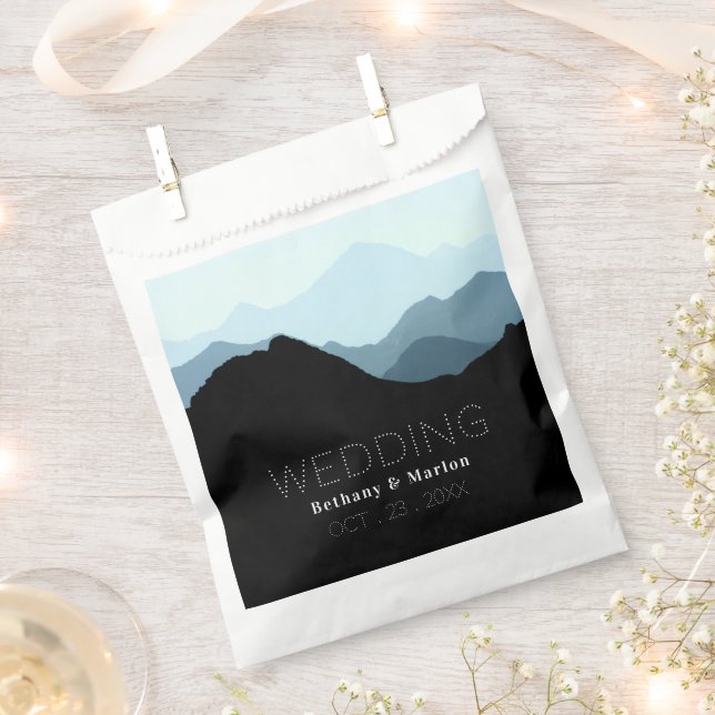 Sachets En Papier Blue Mountain Range, Mariage rustique (Coupé)
