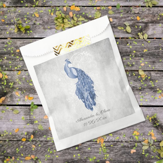 Sachets En Papier Blue Peacock mariage Favor sac (Blue Peacock Wedding Favor Bags)