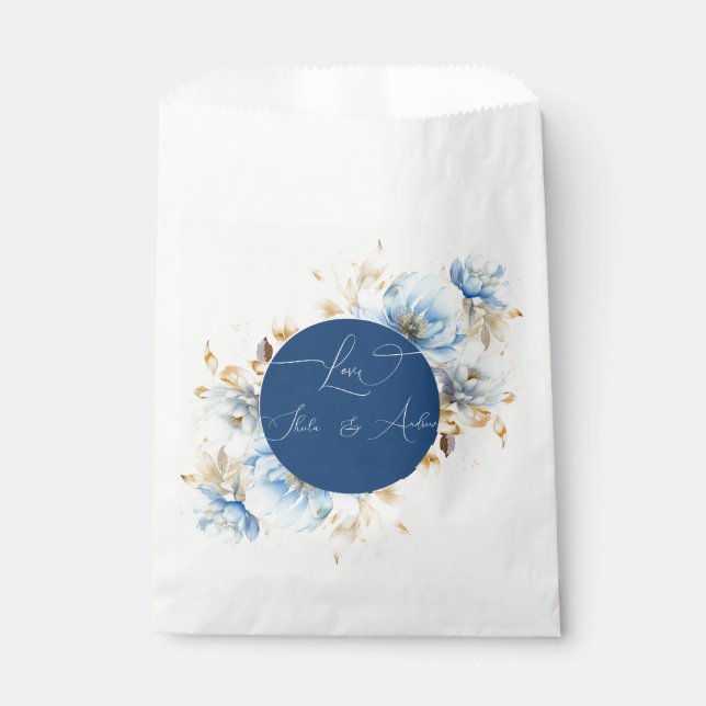 Sachets En Papier Blue Romance Floral Mariage