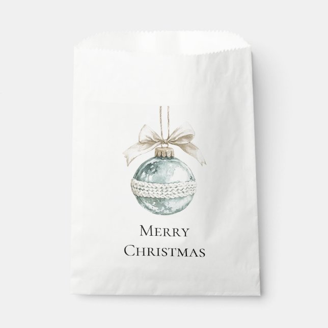 Sachets En Papier Blue White Bow Christmas Ornament (Devant)