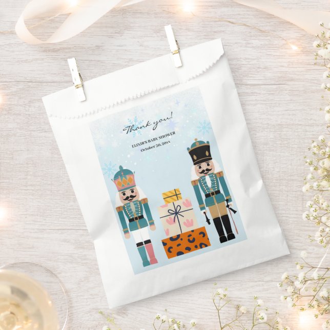 Sachets En Papier Blue Winter Snowflakes Nutcracker Baby shower (Coupé)
