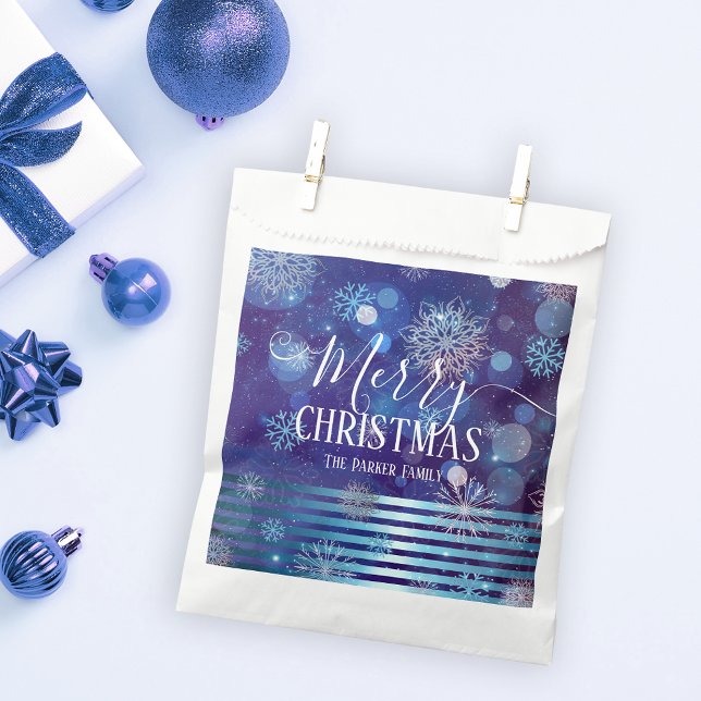 Sachets En Papier Blue Winter Wonderland avec lumières et particules (Créateur téléchargé)