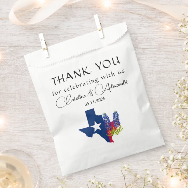 Sachets En Papier Bluebonnets Texas Floral Modern Chic Mariage (Coupé)
