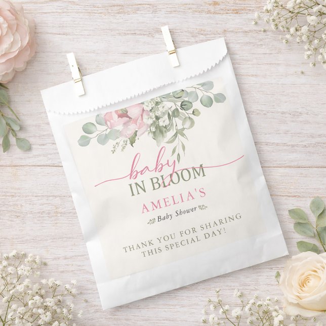 Sachets En Papier Blush Floral Baby in Bloom Baby Girl Shower  (Blush Floral Baby in Bloom Baby Girl Shower Favor)