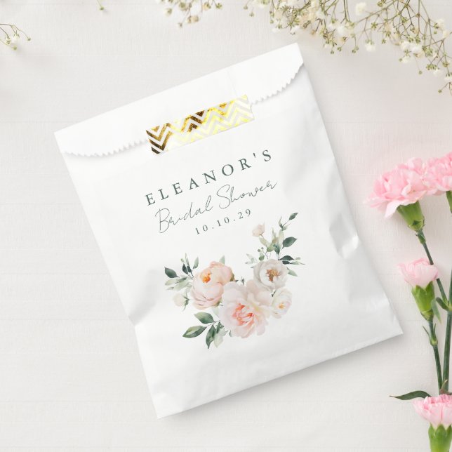 Sachets En Papier Blush Pivoine Floral Aquarelle Rose Fête de Mariag (Scellé)