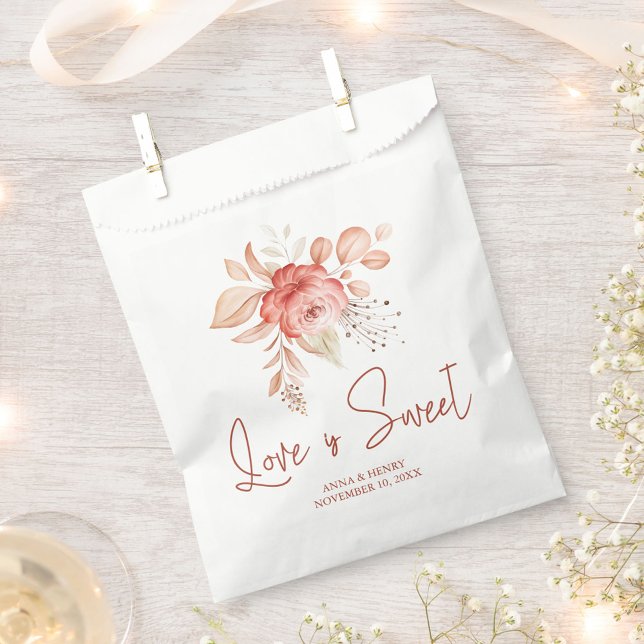Sachets En Papier Blush Rustic Floral Mariage personnalisé (Créateur téléchargé)