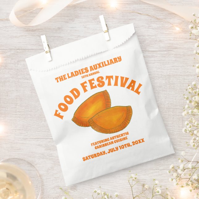 Sachets En Papier Boeuf jamaïcain Patty Food Fest Cuisine caribéenne (Coupé)