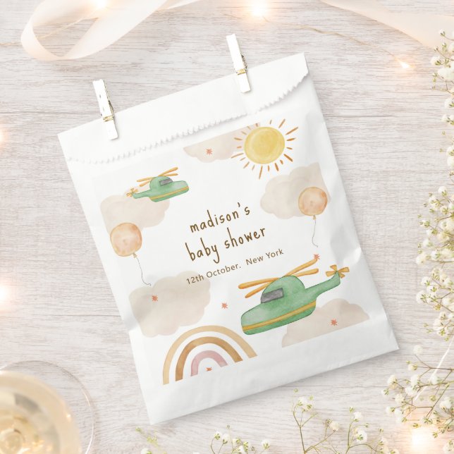 Sachets En Papier Boho Adventure Helicopter Airplane Baby Shower (Coupé)