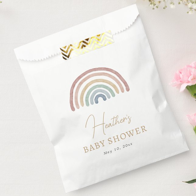 Sachets En Papier Boho Arc-en-ciel (Cute Boho Rainbow Baby Shower Favor Bag by Painted Paperie
)