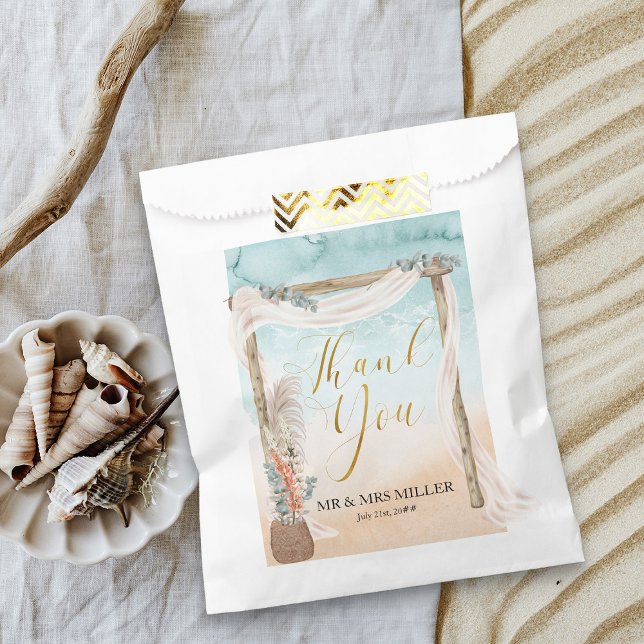 Sachets En Papier Boho Beach Arch Destination Mariage (Boho beach wedding thank you favor bags perfect for destination wedding - Boho Beach Collection)