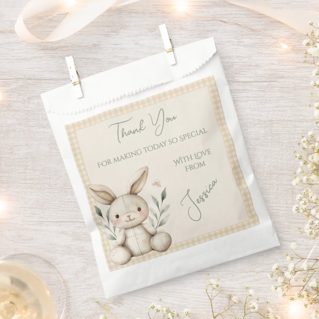 Sachets En Papier Boho Bunny Baby shower neutre Favoriser (Coupé)