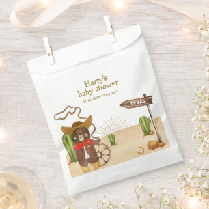 Sachets En Papier Boho Cowboy Bear Western Rodeo Cactus Baby shower