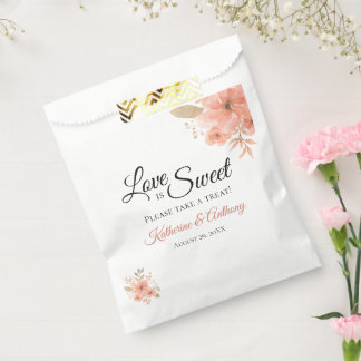 Sachets En Papier Boho Floral Mariage de mariage minimal Favor Sac