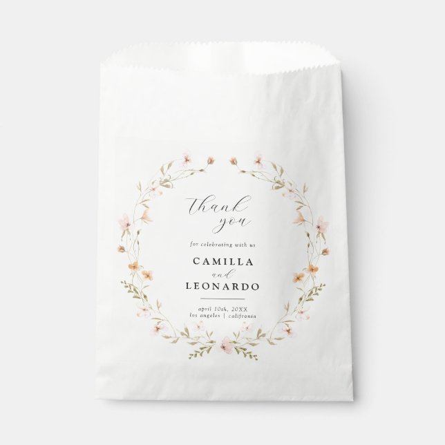 Sachets En Papier Boho Floral Mariage Favor Sac (Devant)