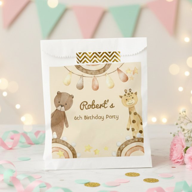 Sachets En Papier Boho mignon ours et anniversaire de enfant de gira (Créateur téléchargé)