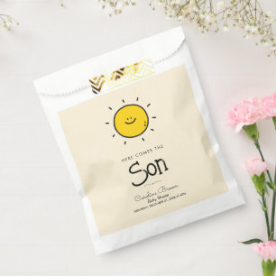 Sachets En Papier Boho Minimaliste vient ici le Baby shower fils