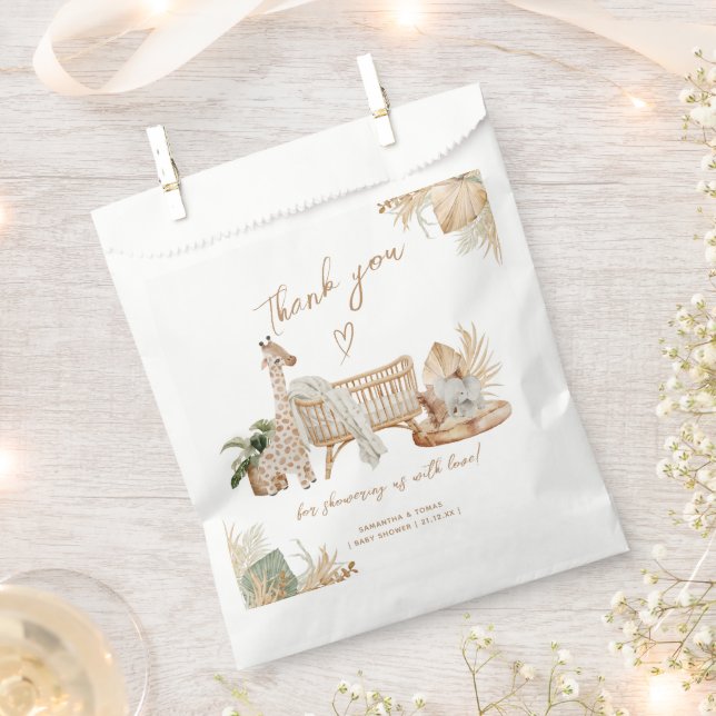 Sachets En Papier Boho Moderne Coeur Baby shower neutre genre (Coupé)