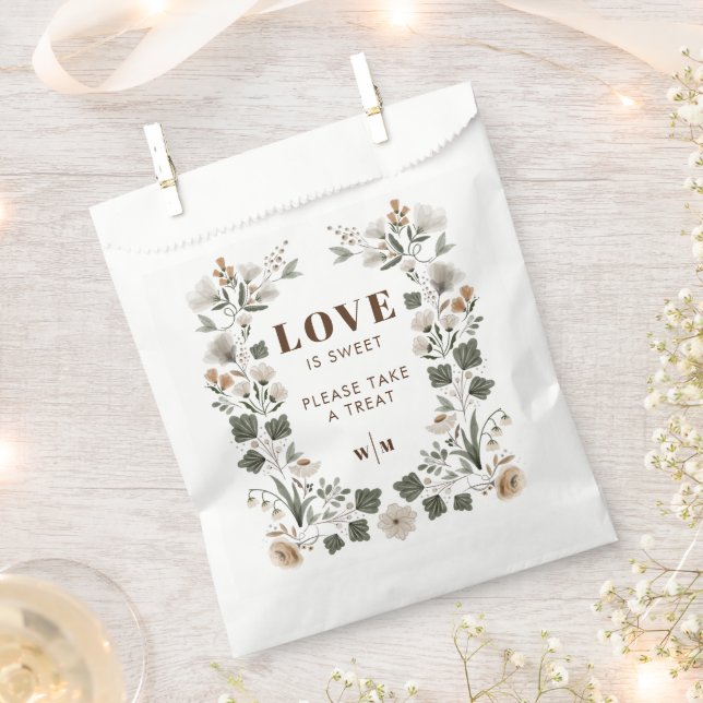Sachets En Papier Boho Moderne Folk L'Amour Mariage Est Douce (Coupé)