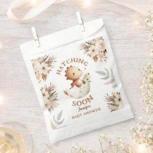 Sachets En Papier Boho Neutral Cute Dinosaur Baby shower Favoriser l