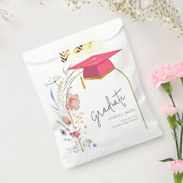 Sachets En Papier Boho Parti de graduation Fleur sauvage (Scellé)