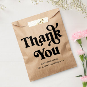Sachets En Papier Boho Rétro Merci Personnalisé 