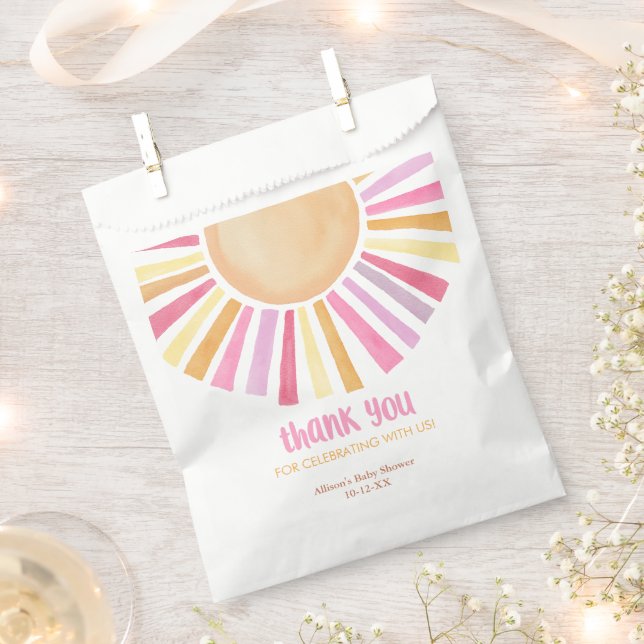 Sachets En Papier Boho soleil baby shower fille soleil (Coupé)