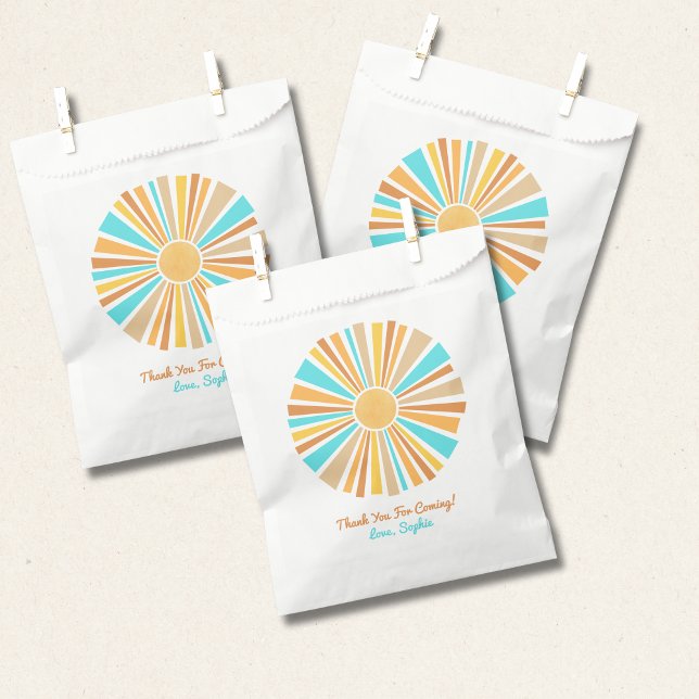 Sachets En Papier Boho Soleil, Voici le Fils, Rétro Arc-en-ciel (Créateur téléchargé)
