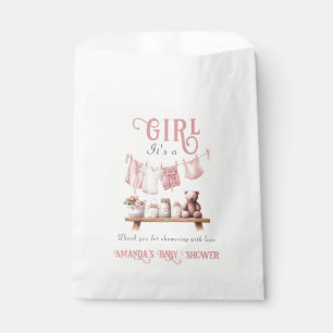 Sachets En Papier Boho Sweet C'est une fille Baby shower en tissu ro
