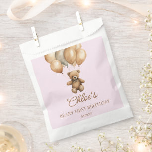 Sachets En Papier Boho Teddy Bear Beary Première fête d'anniversaire